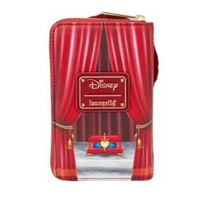 Disney Loungefly Red Snow White Evil Queen Throne Zip Around Wallet, RARE NEW